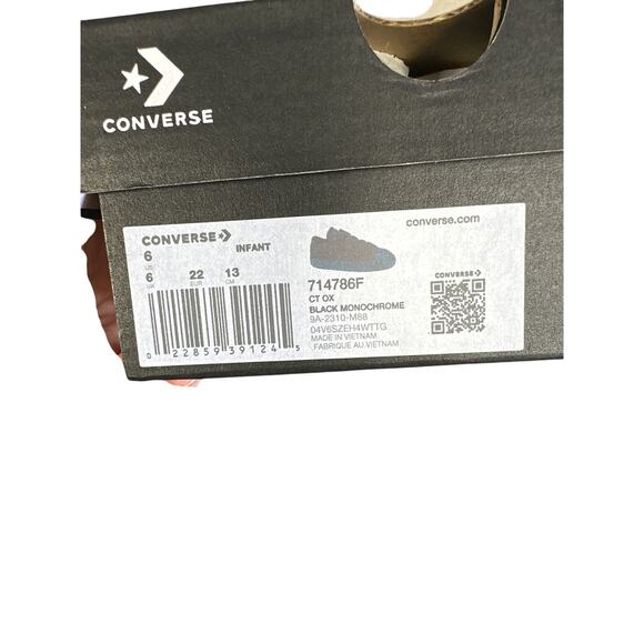 Converse Chuck Taylor All Star Lo Sneaker Baby / Toddler Black Size 6 New - Picture 6 of 6
